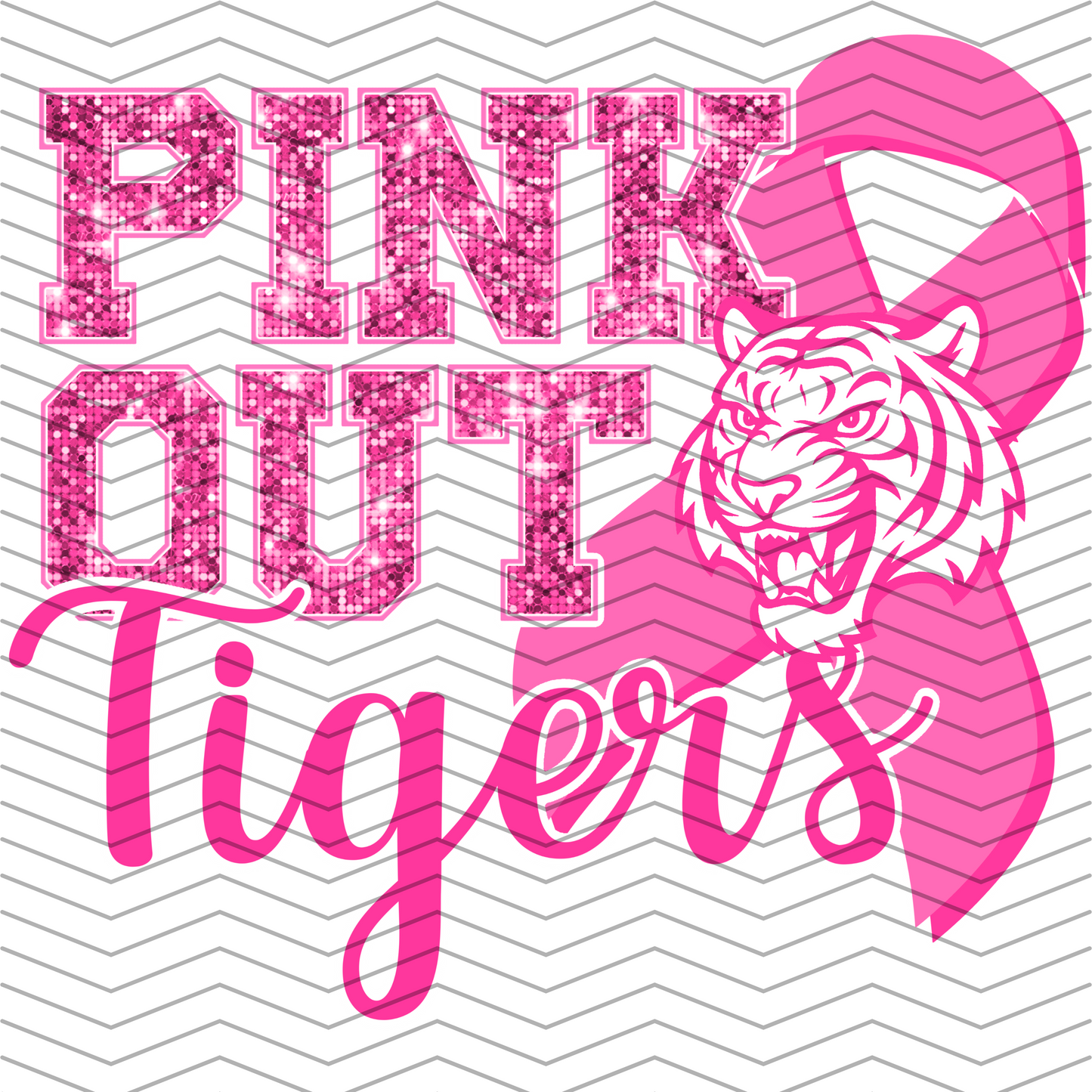 Pink Out School Mascot DTF Transfer