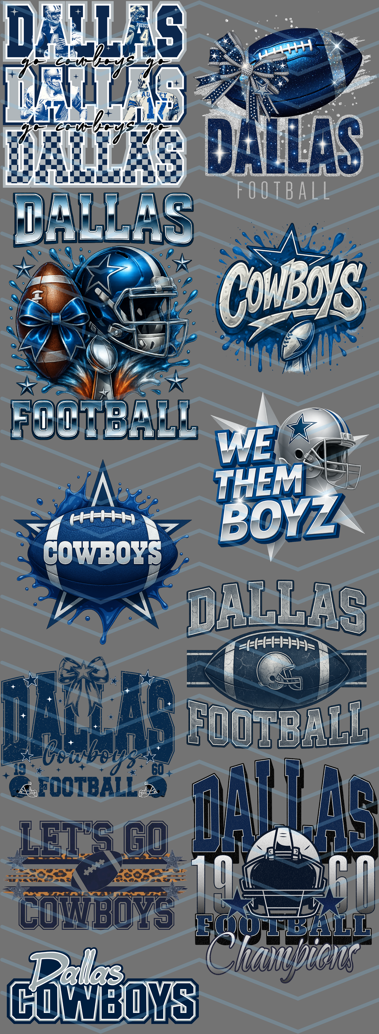 Cowboys DTF Premade Gang Sheet