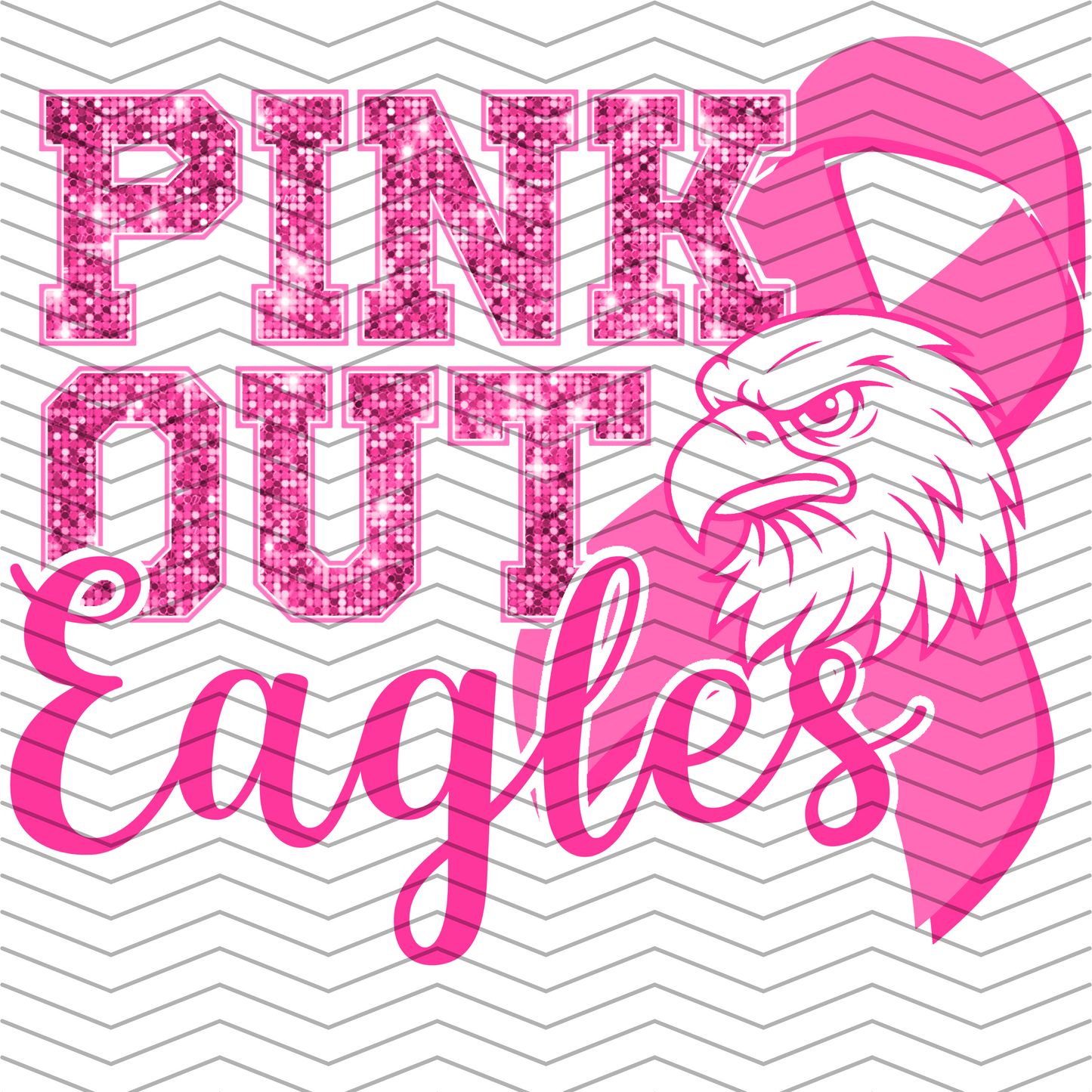 Pink Out School Mascot DTF Transfer