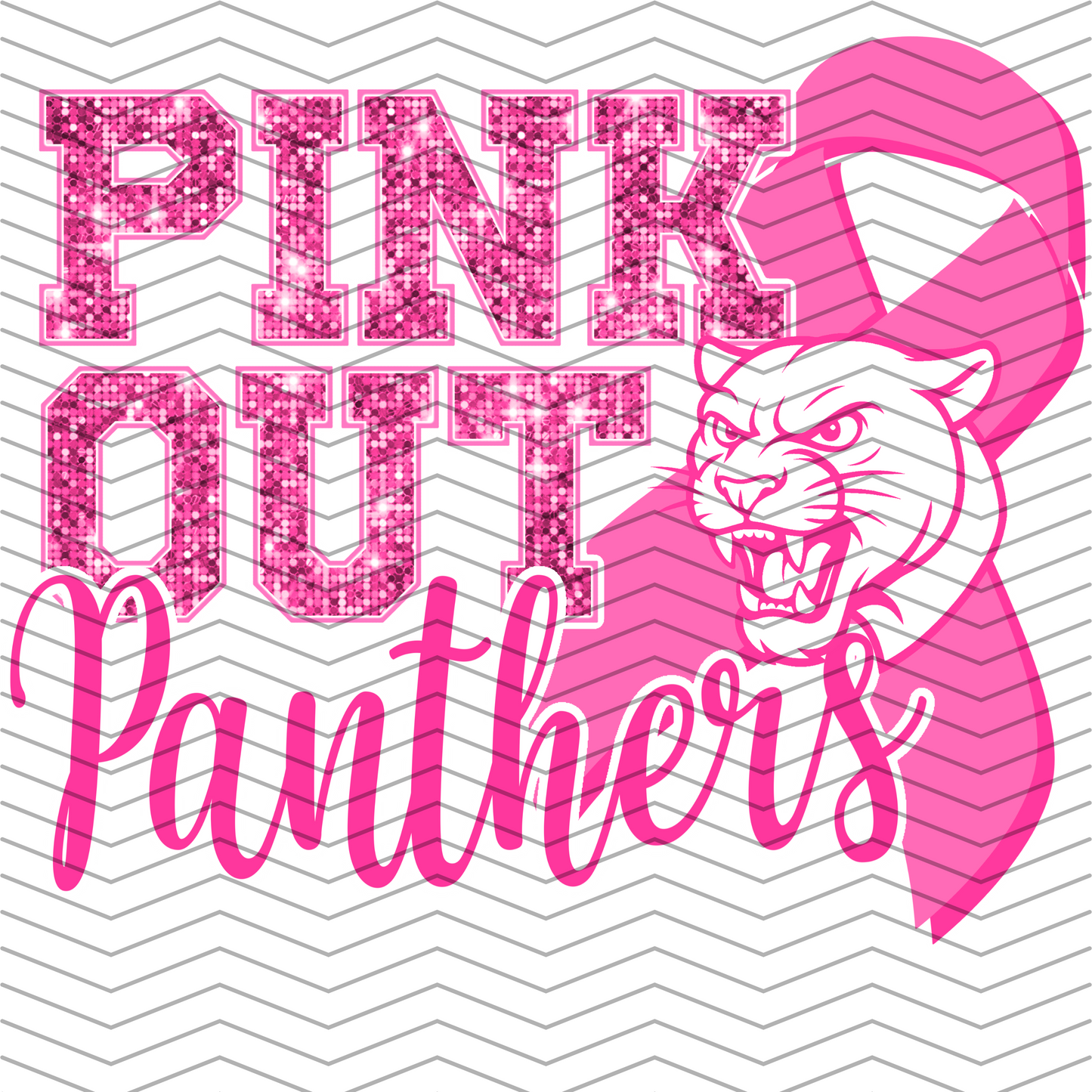 Pink Out School Mascot DTF Transfer