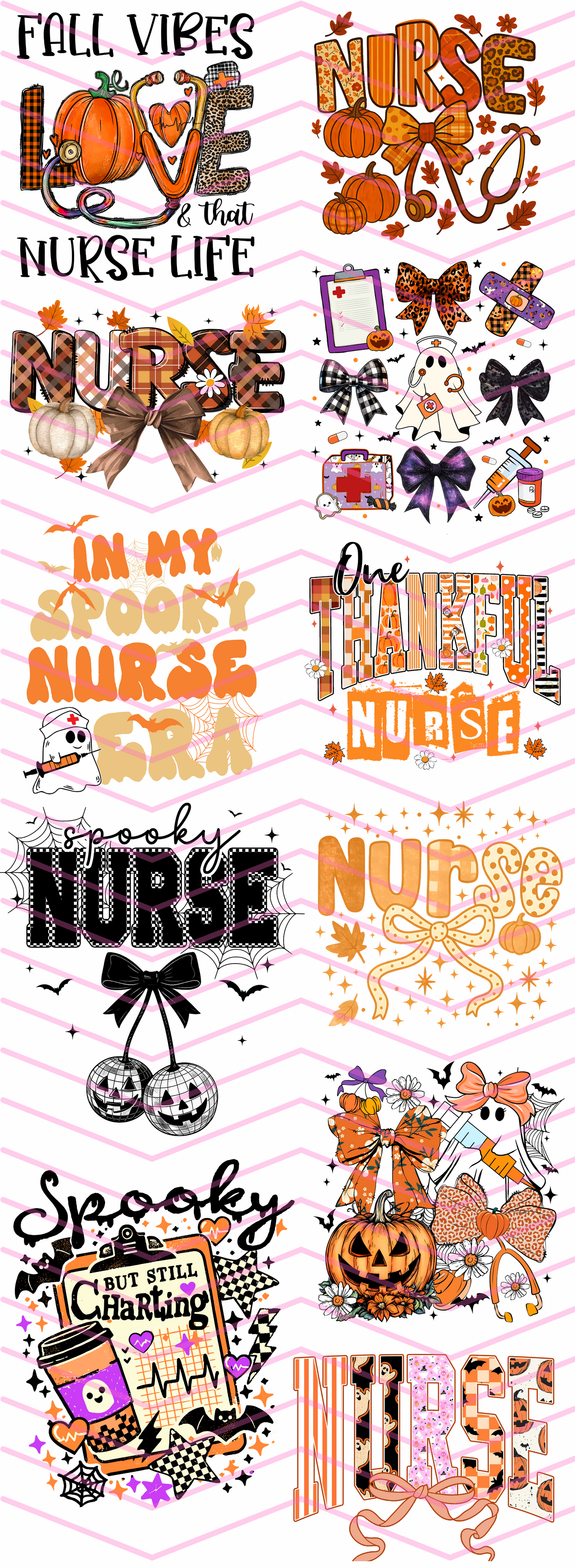 Nurse Fall/Halloween Premade Gang Sheet