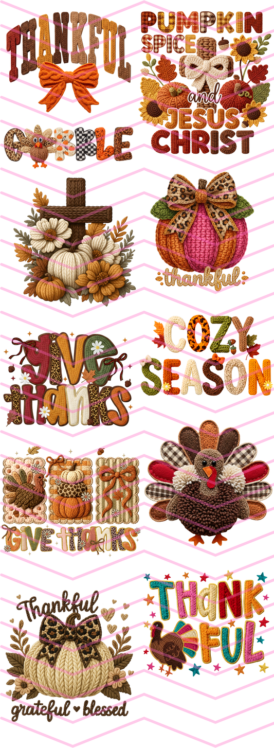 Thankful DTF Premade Gang Sheet