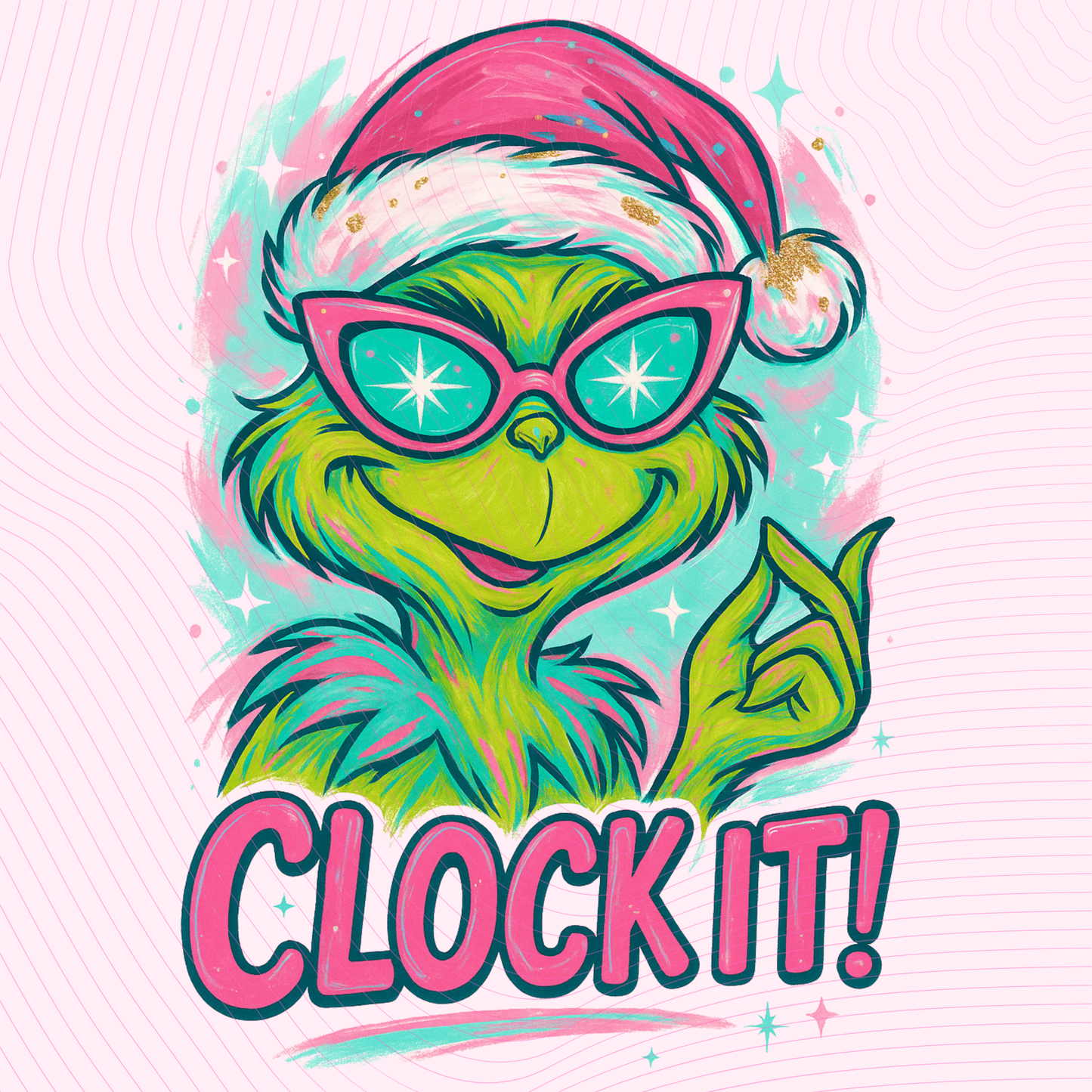 Clock It Grinch DTF Print