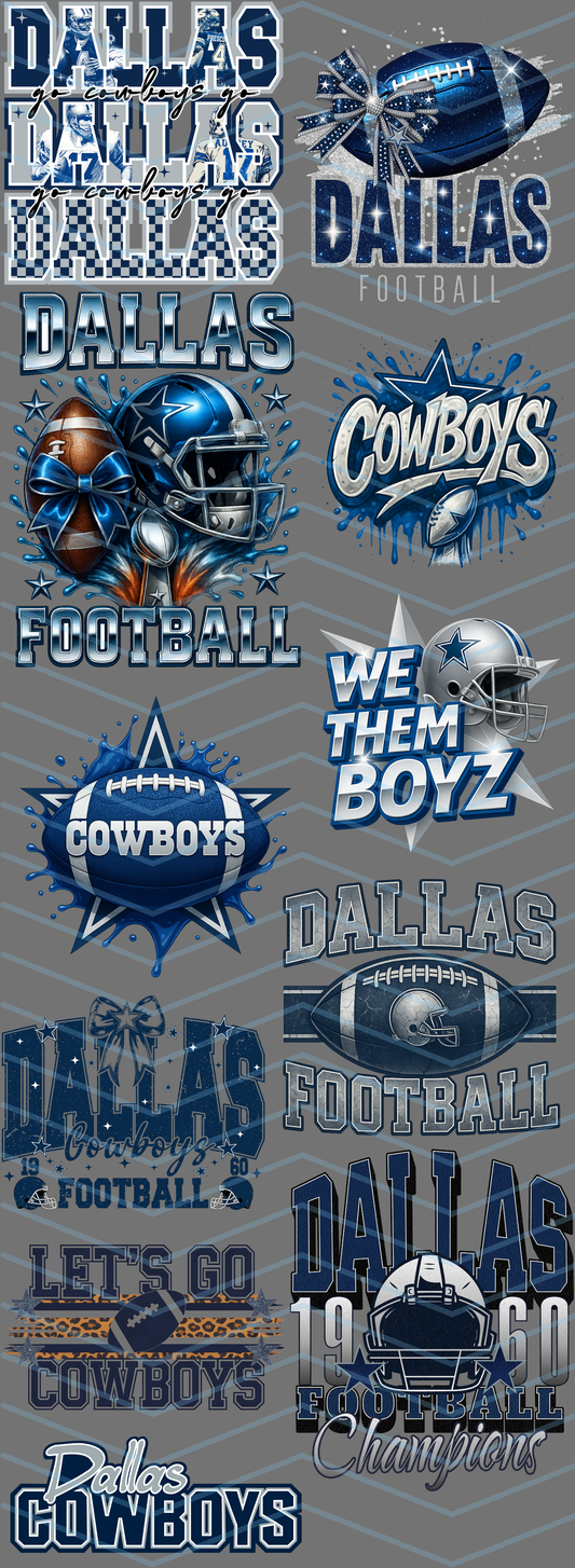 Cowboys DTF Premade Gang Sheet