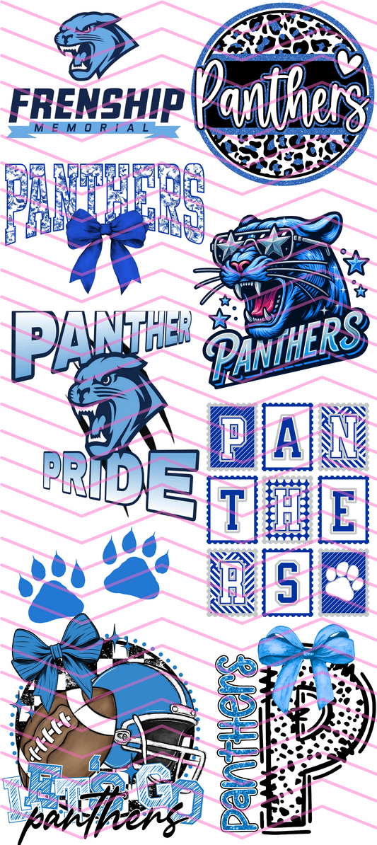 Baby Blue Panthers DTF Gang Sheet