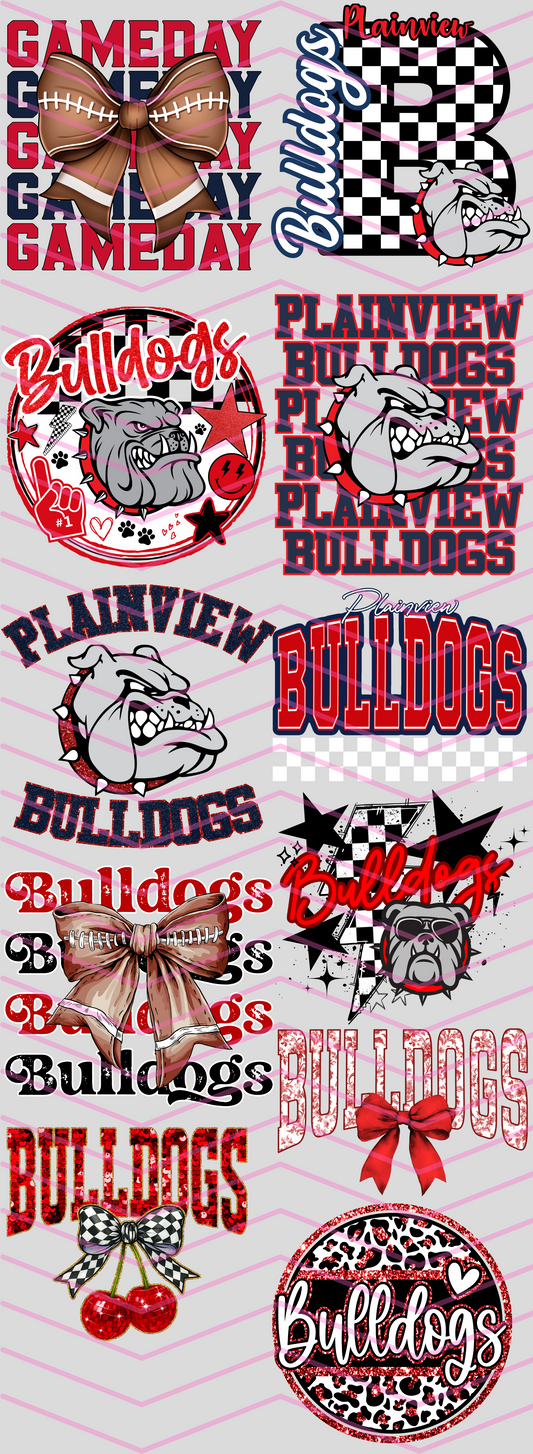 Red and Blue Bulldogs Premade Gang Sheet