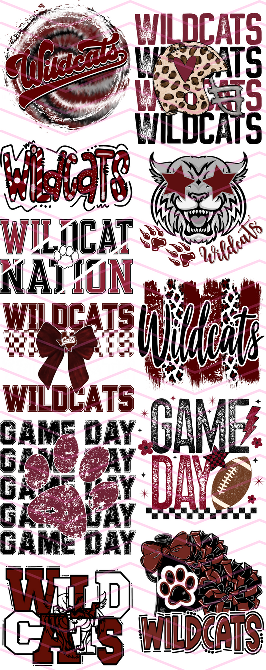 Maroon Wildcats Premade Gang Sheet