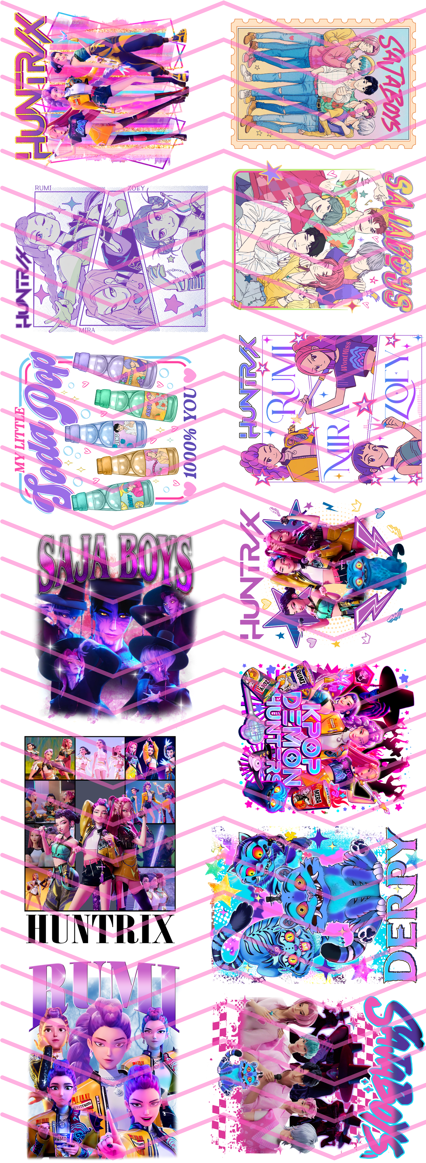 Kpop Hunter Premade DTF Gang Sheet