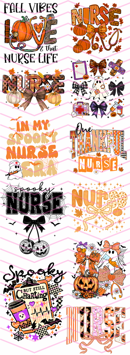 Nurse Fall/Halloween Premade Gang Sheet